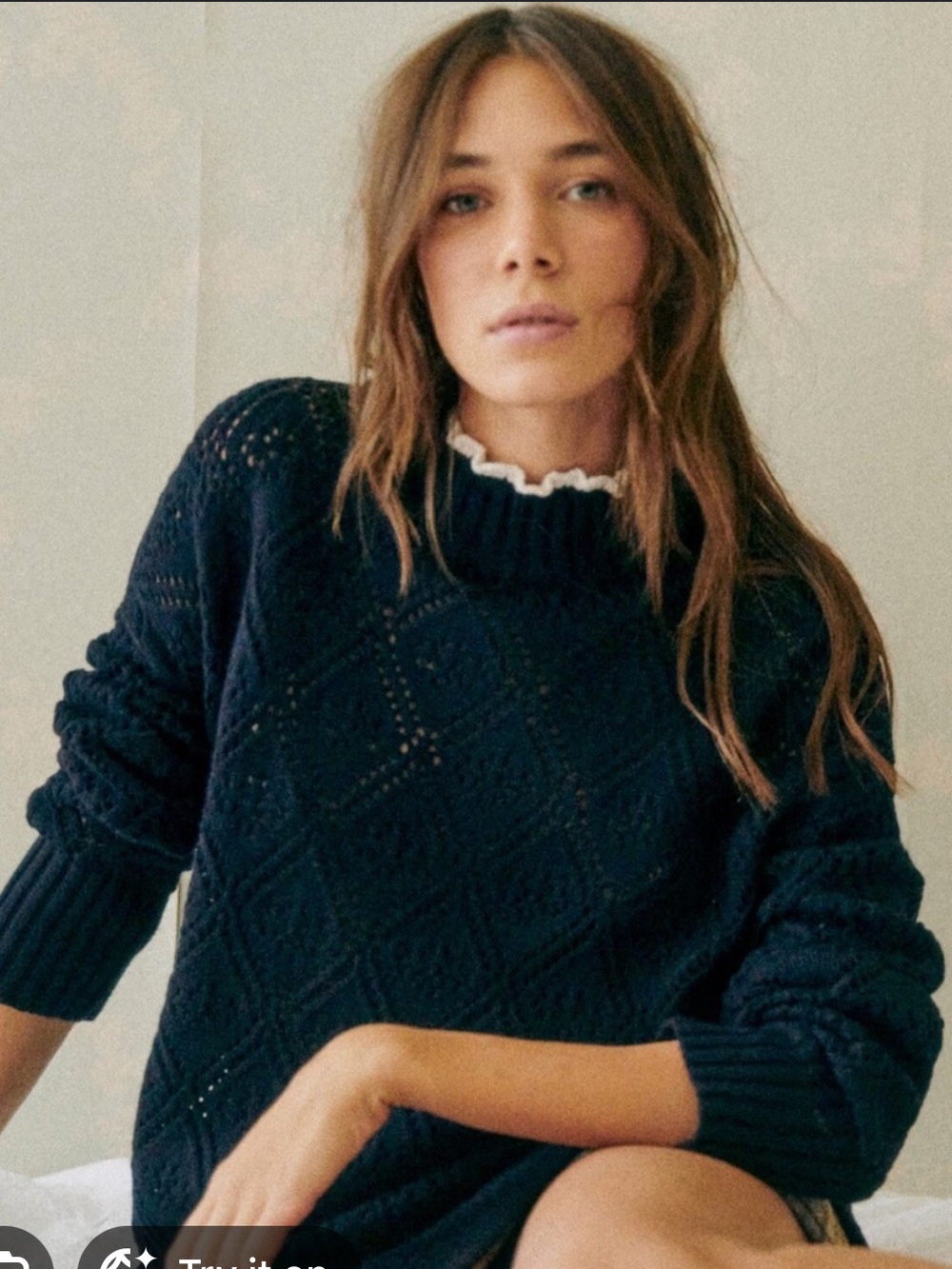 Sézane EUC Navy Blue Laurie Jumper - Sweater - Knit